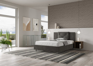 Letto Matrimoniale Large 170x210 cm con Rete Appia Grigio