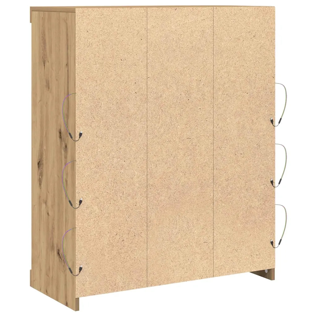 Credenza | Madia LED con strisce LED Rovere Artigianale 81 x 37 x 100 cm