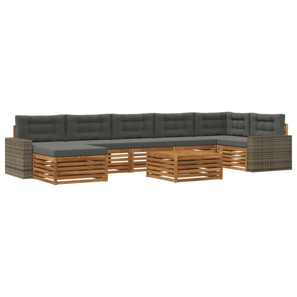 Set di divani da esterno 8 pz Naturale e Antracite 3383670