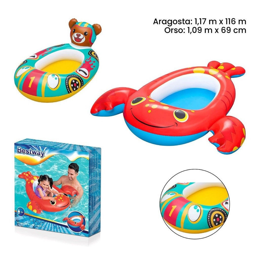 Trade Shop - Canottino Canotto Aragosta 117x116cm / Orso 109x69cm Bambini Piscina Mare 34170 -