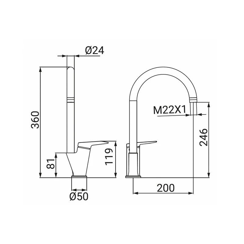 Miscelatore Lavello Serie Lando Cromato