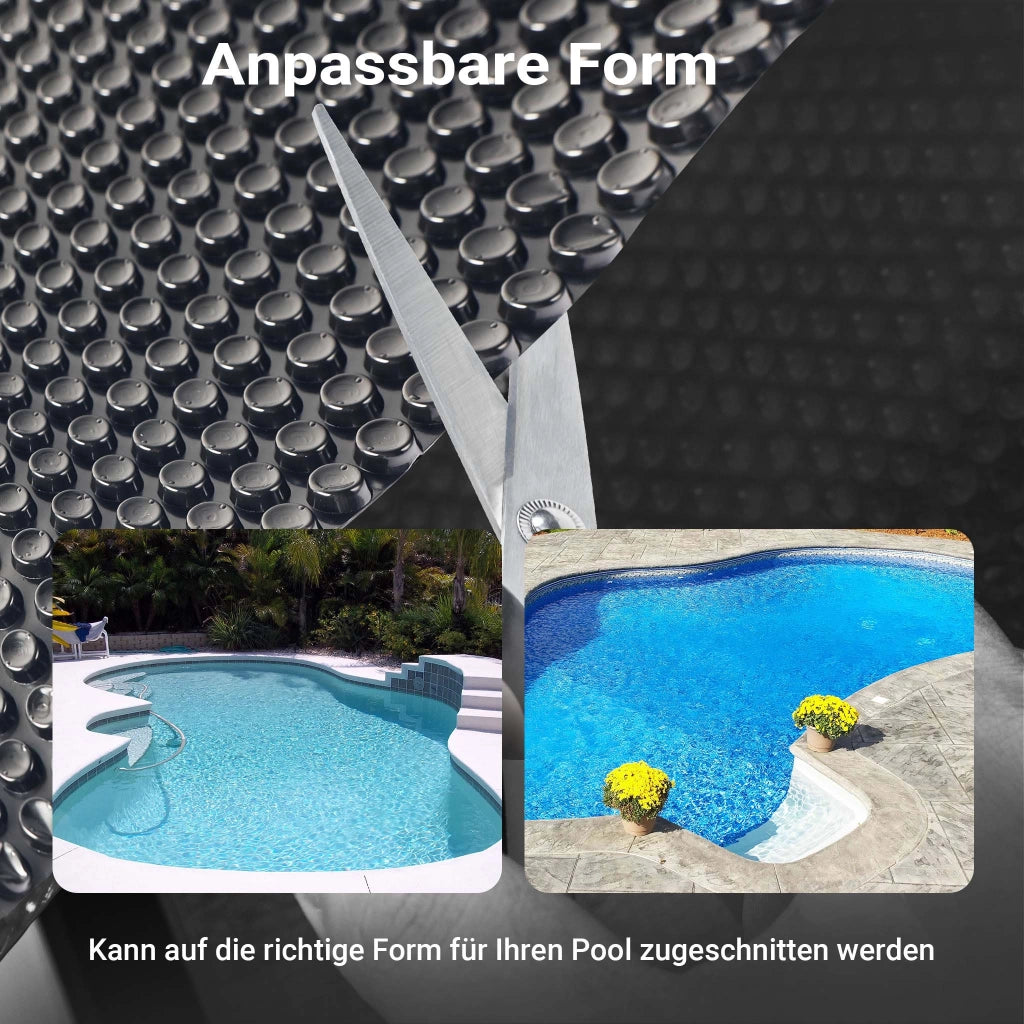 Copertura a bolle d'aria isotermica per piscina rettangolare 5x8m nero 120µ