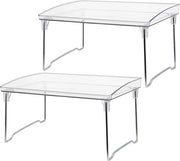 Set di 2 elementi di supporto per armadi, armadi a muro, organizzatore, mini ripiano, cassettiera acrilica, pieghevole e sovrapponibile per cucina, bagno, armadi, piano di lavoro