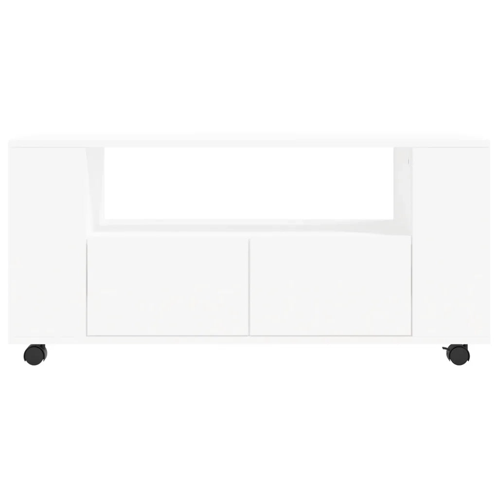 Mobile Porta TV-Credenza TV Bianco 102x34,5x43 cm in Legno Multistrato