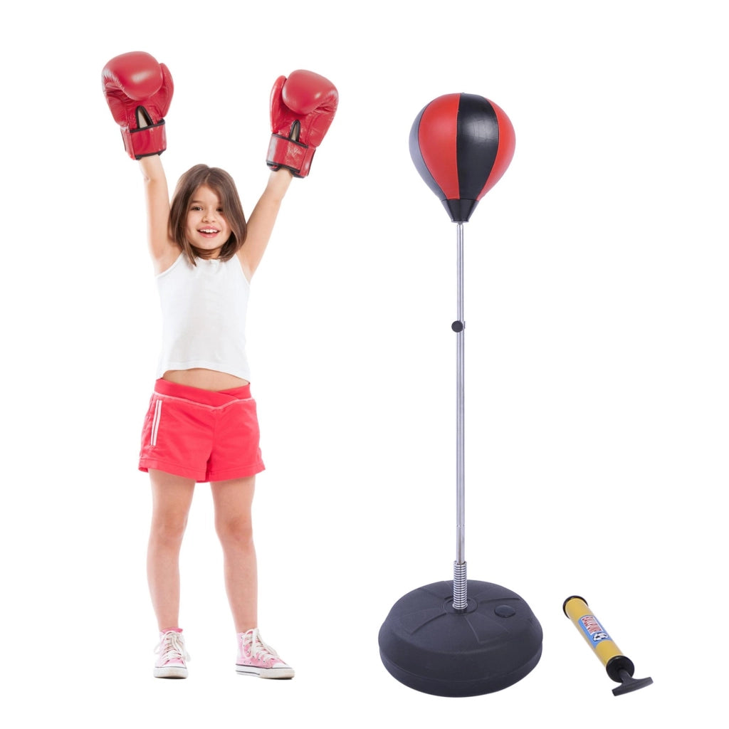 Sacco da boxe regolabile in altezza ¨C Minimal ¨C rosso e nero 126-144 cm