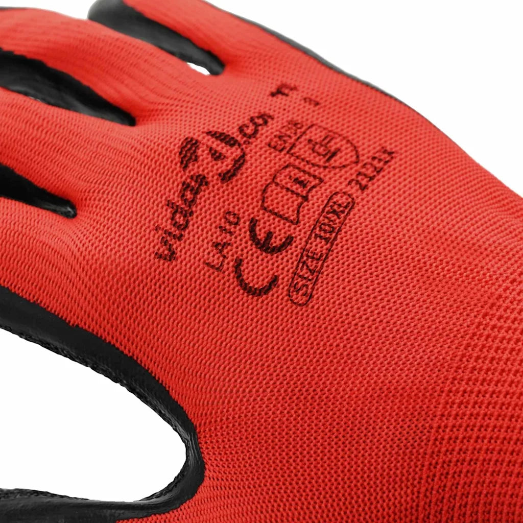 Guanti da Lavoro 24 pz Rosso e Nero 10 / xl CFW1063394