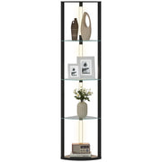 Lampada da terra con scaffale in vetro ¨C zephmum ¨C nero 3 livelli luminosit¨¤ interruttore a pedale