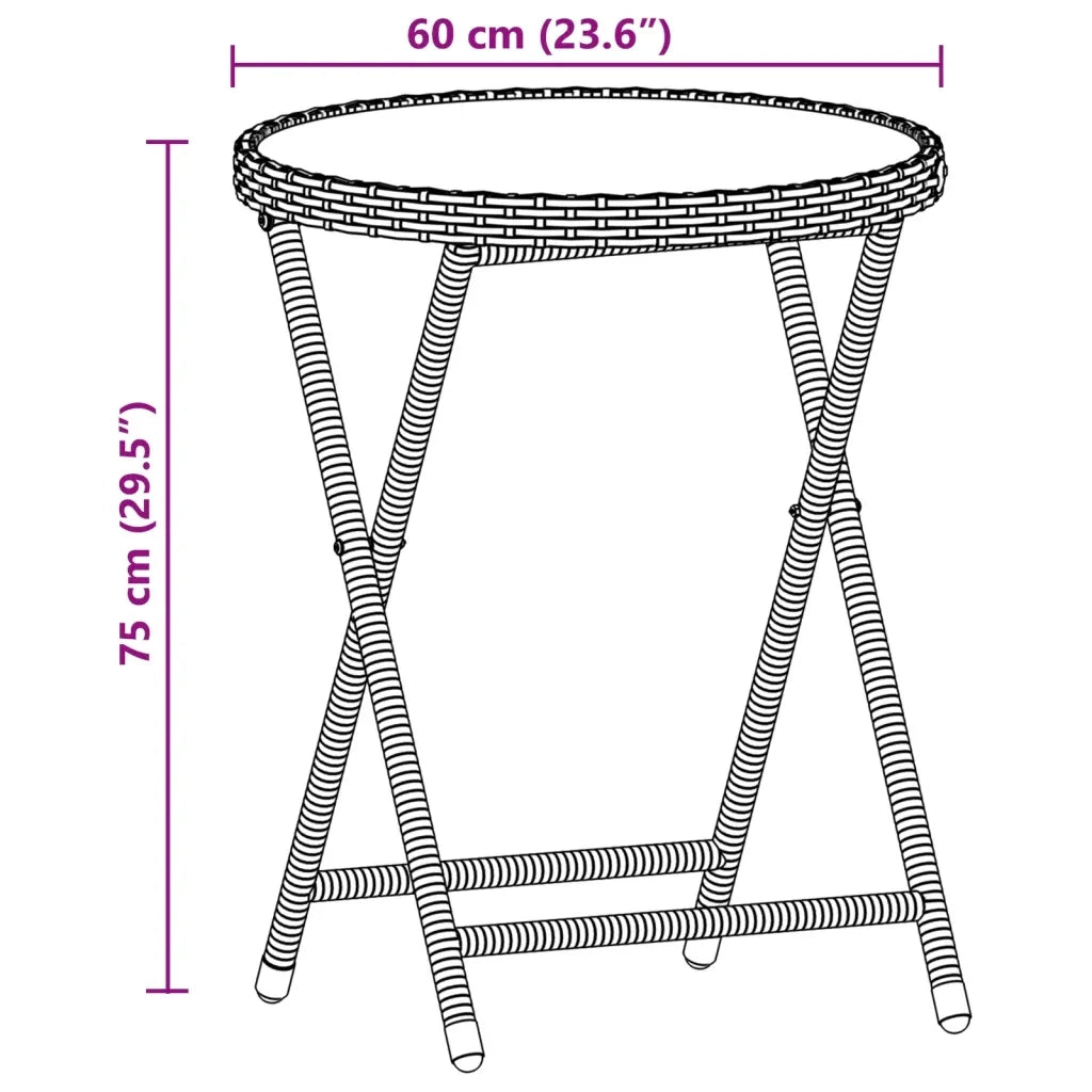 Set da Bistr¨° 3 pz | Set Salotto da Giardino con Cuscini Grigio Polyrattan Acacia