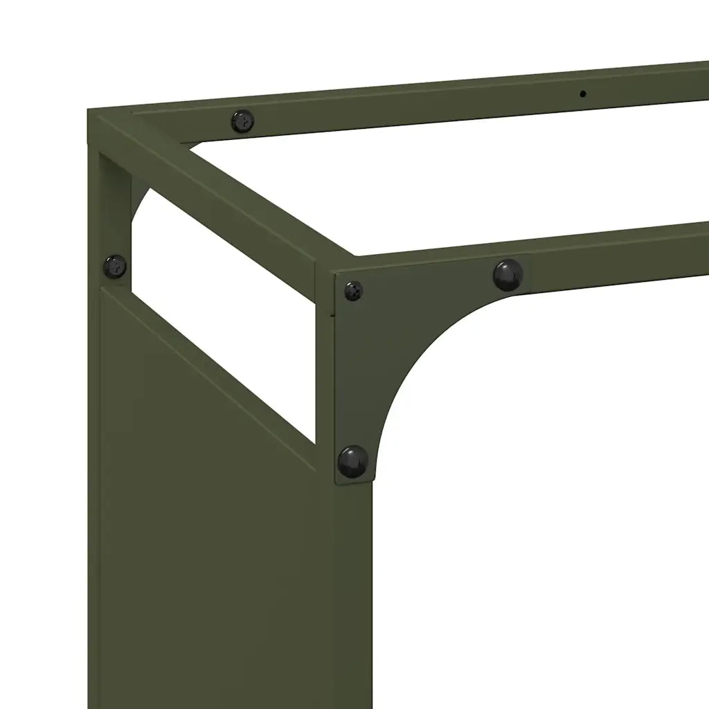 Rastrelliera per Legna da Ardere-Portalegna Verde Oliva 44x28x65 cm