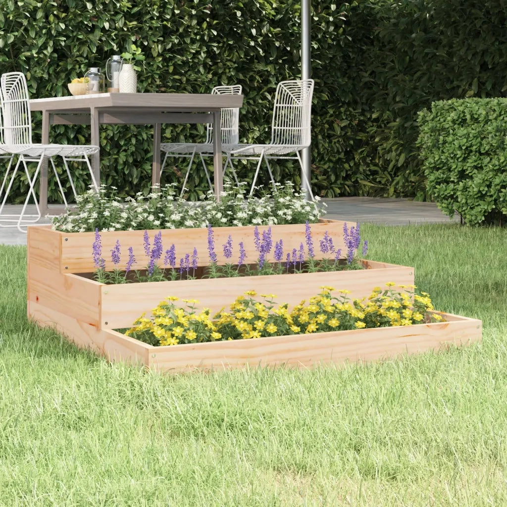 Fioriera | Cassetta per fiori | Vaso 78x78x27 cm in Legno Massello di Pino