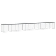 Recinto per pollaio con gabbia per polli con tetto leggero 803 x 98 x 90 cm in acciaio zincato grigio 02_0043989
