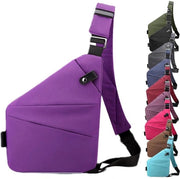 Borsa di nylon per viaggiatori, unisex, leggera, facile da utilizzare e con grande capacità, adatta per viaggi e spostamenti quotidiani. 
Modello: Rechterschouder - Violet
