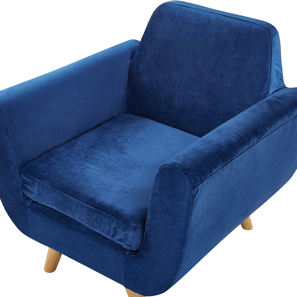 Fodera per poltrona in velluto di colore blu di ricambio con cerniera federa rimovibile
