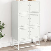 Credenza-Buffet-Armadio da cucina Bianca 68,5x38,5x123,5 in Acciaio