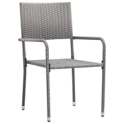 Sedie da Pranzo da Giardino 6pz Impilabili Grigie in Polyrattan 318703
