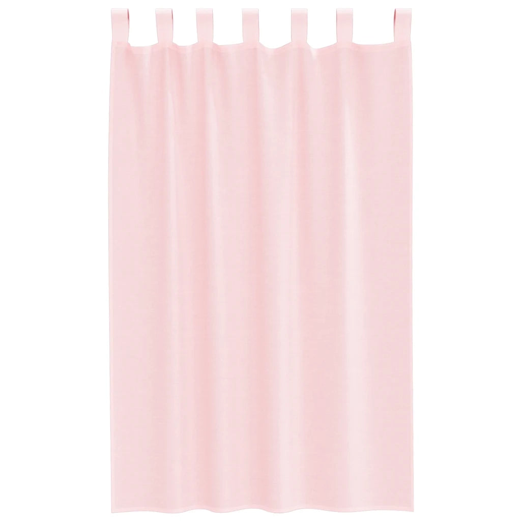 Tende in Voile con Passanti 2 pz Rosa Chiaro 140x175 cm