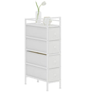 Cassettiera 4 Cassetti Tessuto Struttura Acciaio ¨C zephmum ¨C Bianco 60x40x