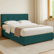 Oxford, Letto Matrimoniale Sfoderabile Made in Italy, Verde Petrolio