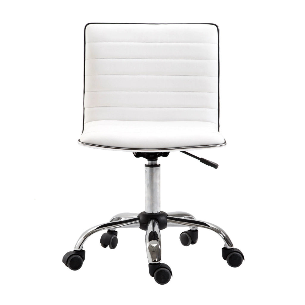 Sedia da ufficio senza braccioli ¨C zephmum ¨C regolabile in altezza, imbottita, bianco 48x52x78-90cm