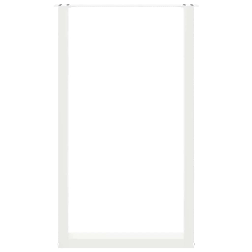 Set di 2 gambe regolabili per tavolo da bar a forma di U 60 x 100 cm design moderno acciaio bianco 02_0057477