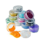 Trade Shop - Set 2 Pz. Barattoli Glitter Polvere Sottile Nail Art Strass Brillantini Unghie -
