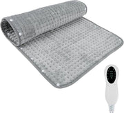Cuscino riscaldante 40 x 90 cm in flanella elettrico - 10 livelli di temperatura - timer 2 ore - lavabile in lavatrice - allevia dolori alla schiena, collo e spalle