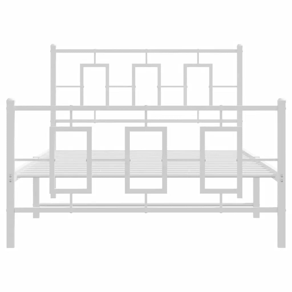 Giroletto con Testiera e Pediera Metallo Bianco 107x203 cm