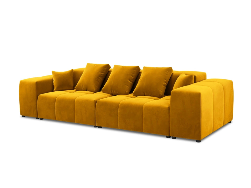 Cosmopolitan Design - Divano modulare "Rome" 3 posti in velluto giallo 