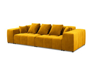 Cosmopolitan Design - Divano modulare "Rome" 3 posti in velluto giallo 