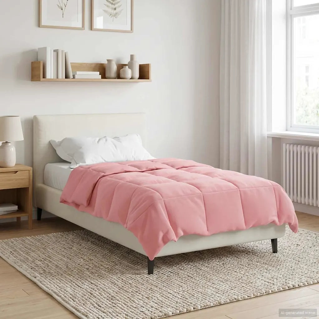 Duvet Invernale Trapuntato Rosa 140 x 220 cm Microfibra