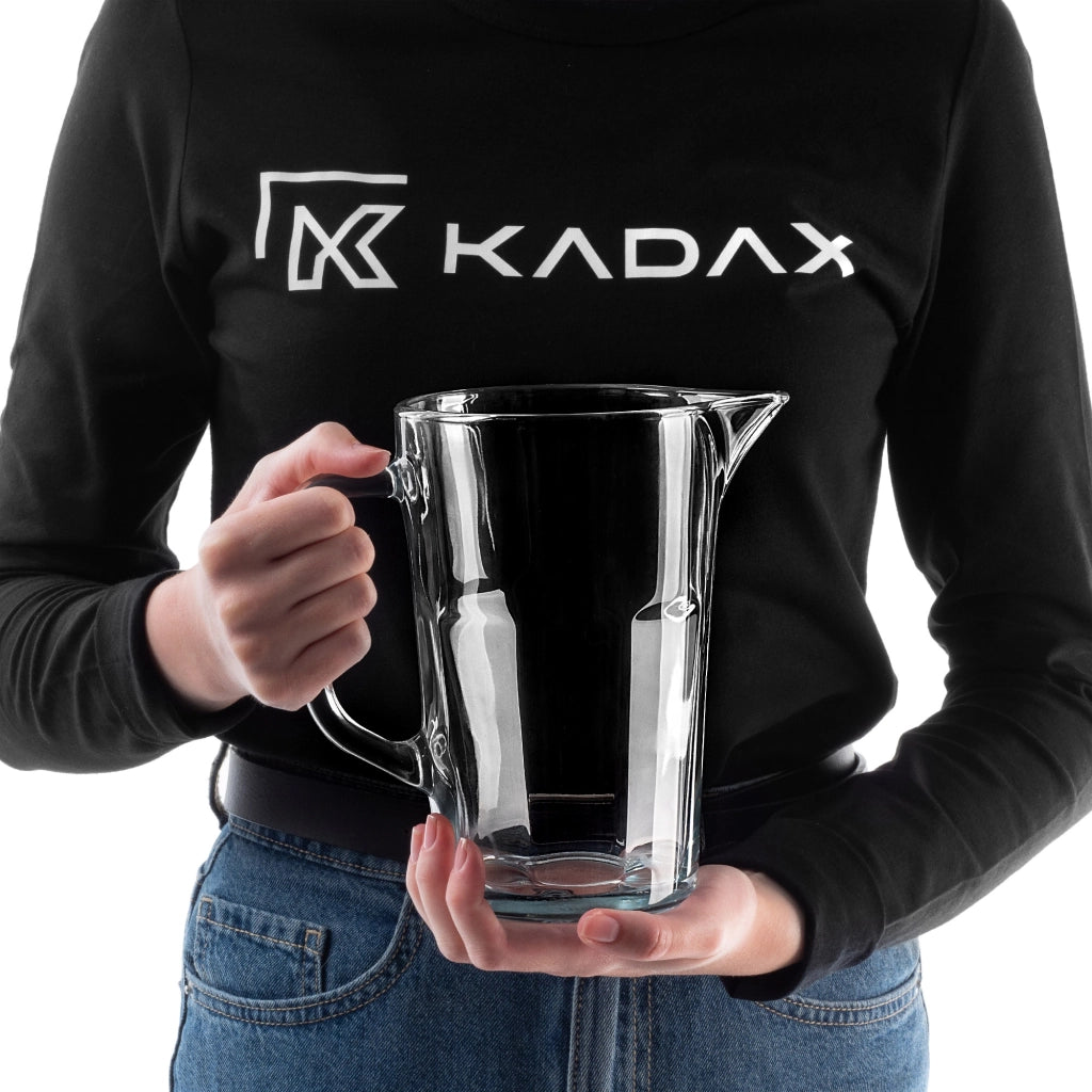 Caraffa in vetro KADAX per acqua, limonata, succo di frutta, 1 litro per acqua, bevande, composte.
