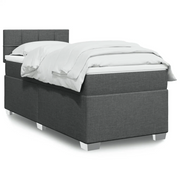 Giroletto a Molle con Materasso Grigio Scuro 90x200 cm Tessuto 3285772