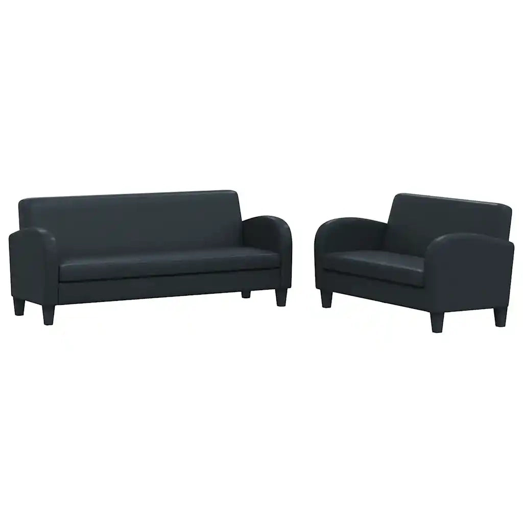 Set Divani 2 pz in Similpelle Nero 275227