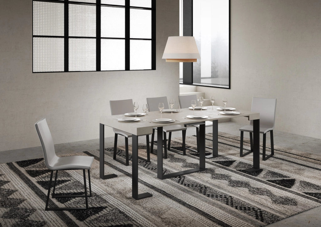 Consolle Allungabile 90-196x40x77 cm Futura Small Cashmere Telaio Antracite