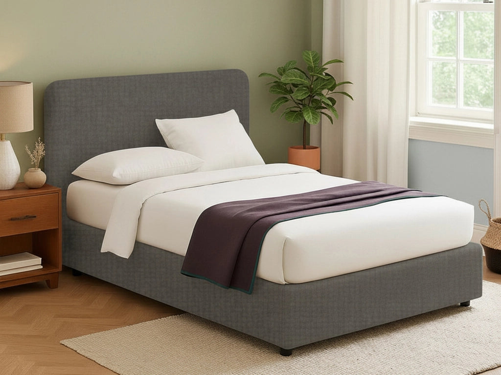 Bury, Letto Matrimoniale Sfoderabile Made in Italy, Grigio Tortora