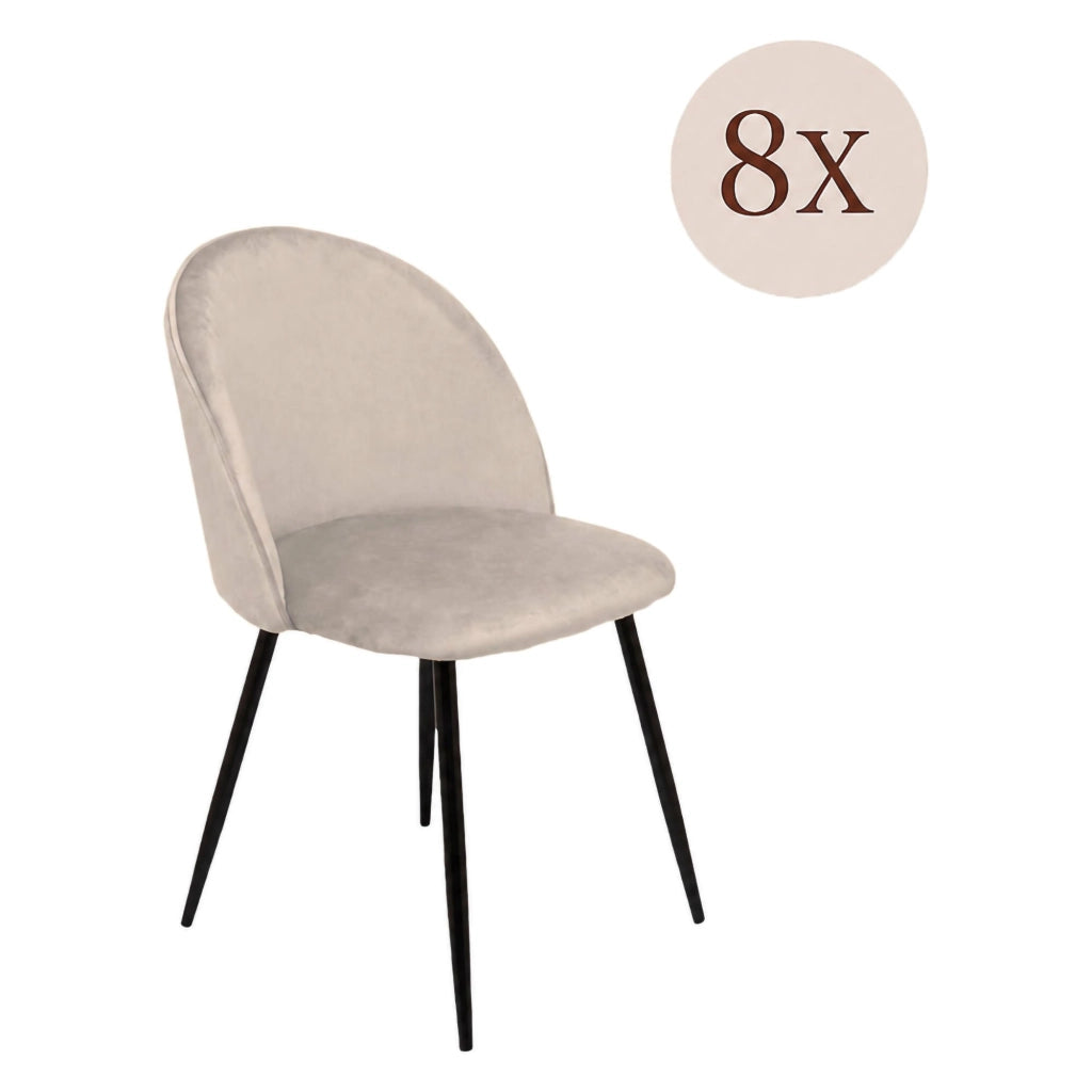 Achito, Sedia 8 Sedie, Grigio Chiaro