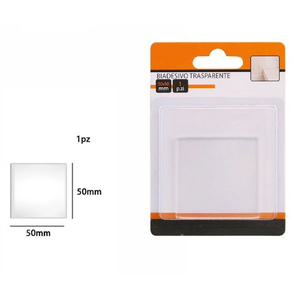 Trade Shop - Gommino Biadesivo Trasparente Quadrato Protezione Casa Pavimenti 50 X 50mm 66105 -