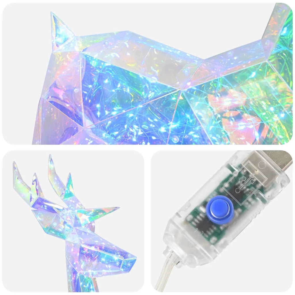 Renna a LED prismatica e iridescente Multicolore 42056641
