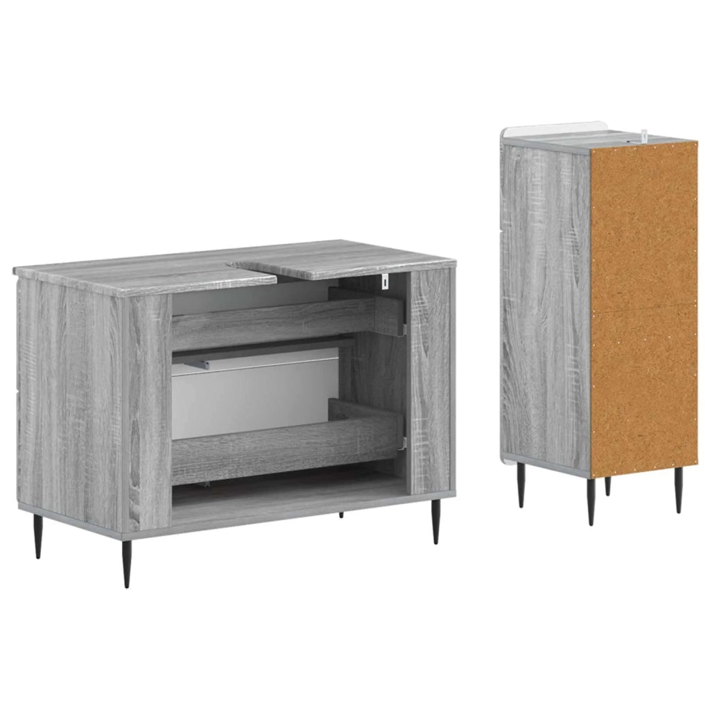 Set di Armadi da Bagno da 2 Pezzi HAARLEM Sonoma grigio 3417699