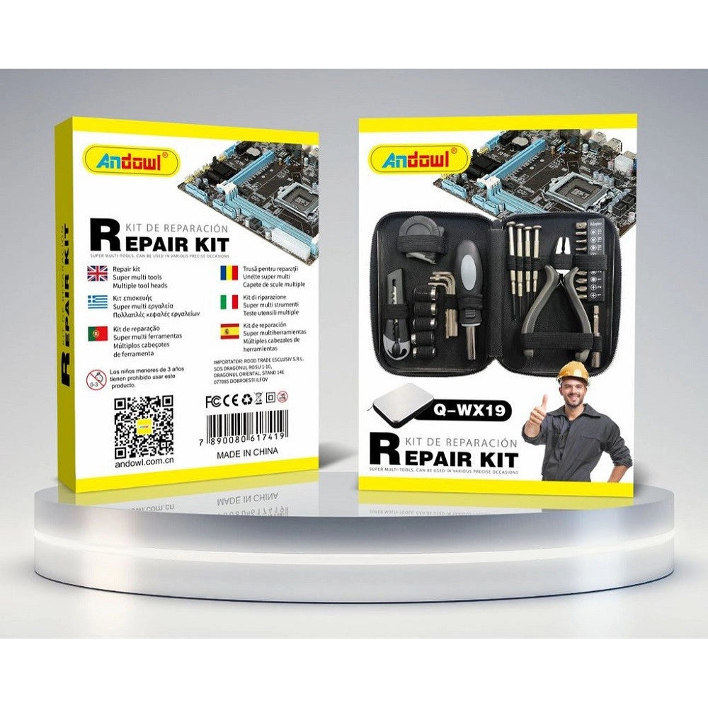 Trade Shop - Kit Riparazioni Orologi Schede Chiavini Metro Taglierino Cacciavite Pinza Q-wx19 -