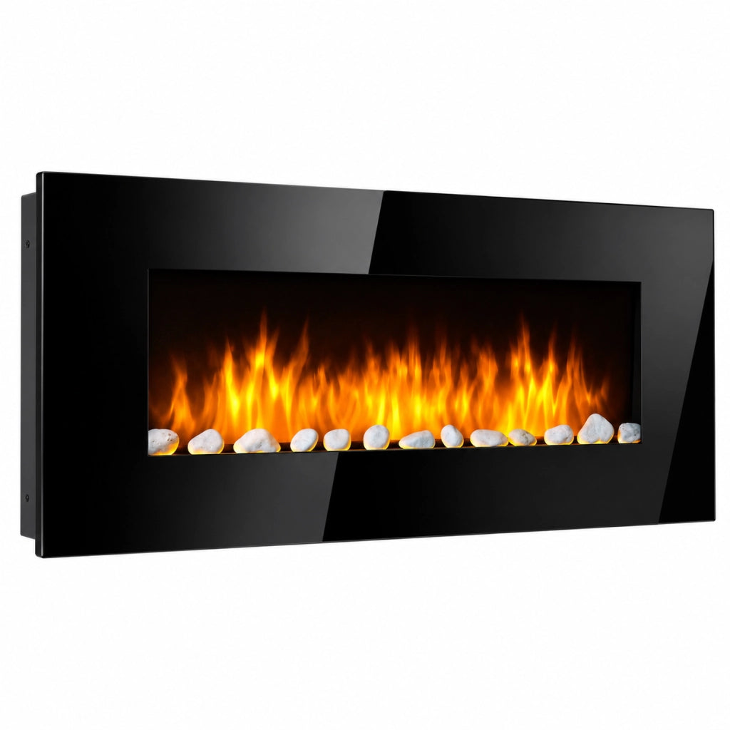 Camino Elettrico da Parete Vancouver 2000w con Telecomando e Fiamma Led