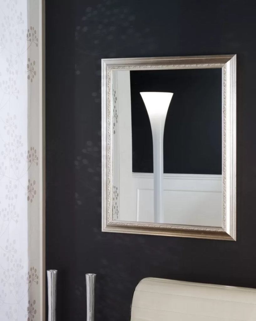 Specchiera in foglia argento rettangolare- misure:72 x 92 x 3