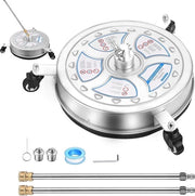 Rinominatore di alta pressione con 3 ruote - accessori in acciaio inossidabile - 2 getti - 2 estensioni manubri - 4000 psi pulitore di pavimenti esterni