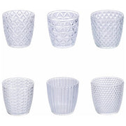 Villa d'Este Home Tivoli 5915939 Geometrie Clear Set 6 Bicchieri da Acqua in Vetro 380 ml colore Trasparente