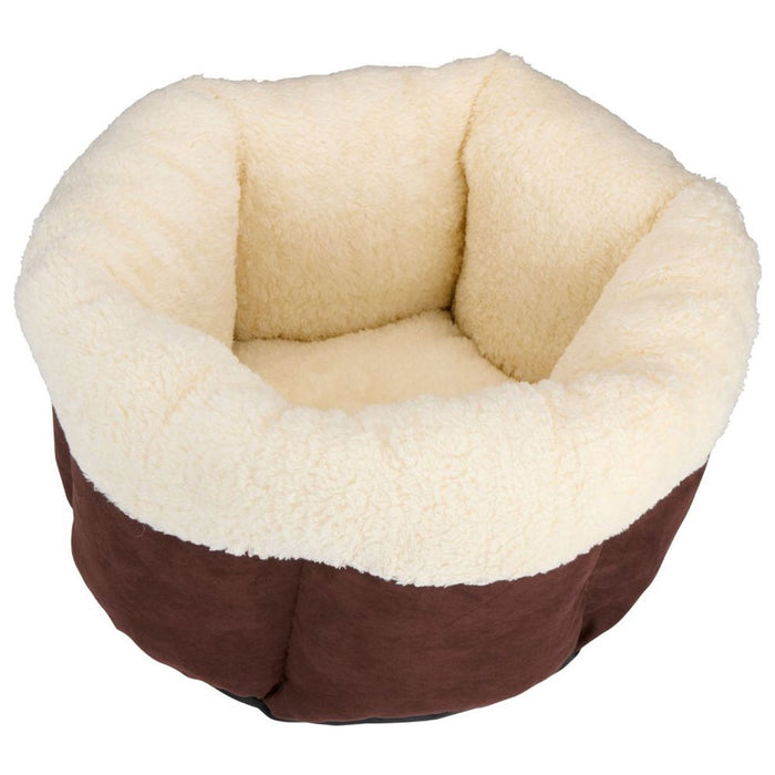 Cuccia Letto Cuscino Per Gatti Piccola Super Soft Lavabile Morbido Marrone 43x25cm