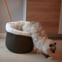 Cuccia Letto Cuscino Per Gatti Piccola Super Soft Lavabile Morbido Marrone 43x25cm