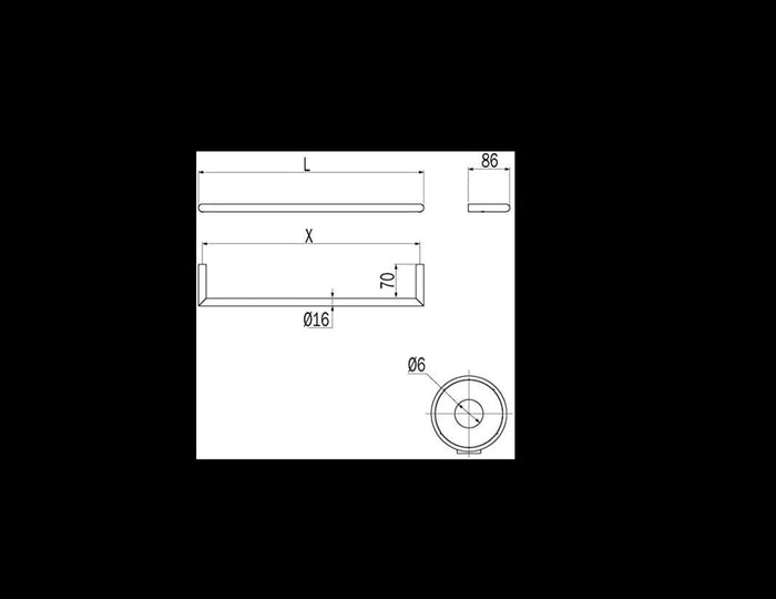Portasalviette senza placca a muro - serie Gealuna - Inda Finitura:: Cromo, Misure:: 45 cm
