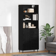 Credenza con cassetto Rovere Nero 69,5 x 34 x 180 cm