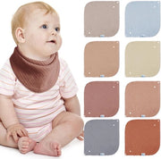 Babyscarpe Assorbenti a forma di Triangolo, Fazzoletti per Bambini con Cinturino Regolabile, Pannolino per Bambini con Doppia Cintura, 8 Pezzi (Terra)