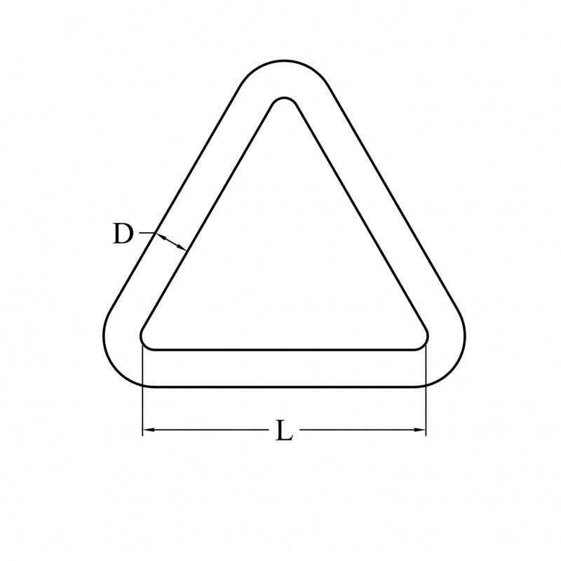 TRIANGOLO INOX 316 Ø MM.5X30 TRIANGLE RING MM.6X40